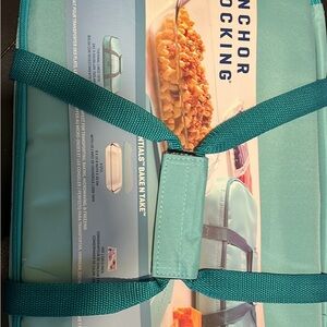 Anchor Hocking Aqua Bakeware Carrier and dish-ware new